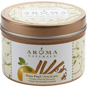 PEACE PEARL AROMATHERAPY by Peace Pearl Aromatherapy ONE 2.5x1.75 inch TIN SOY AROMATHERAPY CANDLE.COMBINES THE ESSENTIAL OILS OF ORANGE (SKU: 229345)